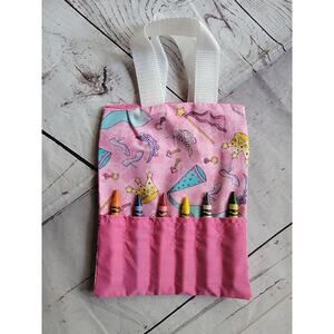 Princess Pink Crayon Holder Coloring Childrens Tote Bag gift bag handmade